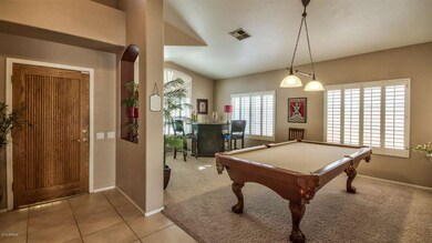 Living room with plantation shutters
