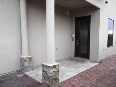Exterior Front. Custom glass door!