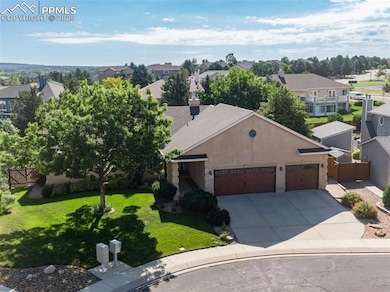 Aerial view of the front of the house