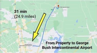This map shows a route from a property to George B