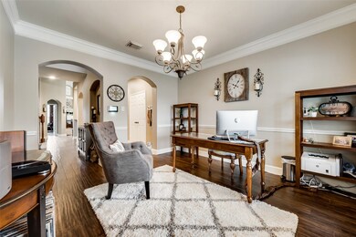 Convenient to the kitchen. This lovely formal dining room is attached to the kitchen for easy access at mealtime. Note: right now during COVID it's being used as a home office, but easy to transform back to the perfect place for big family gatherings.