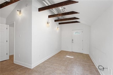 Vaulted ceilings to make the rooms feel larger.