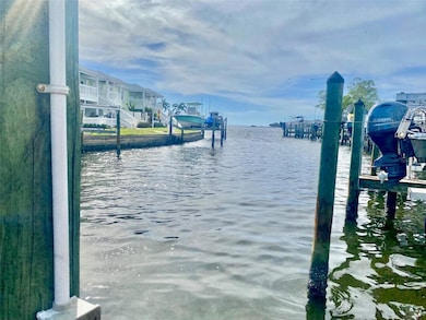 View down the canal to the open water of Tampa Bay.