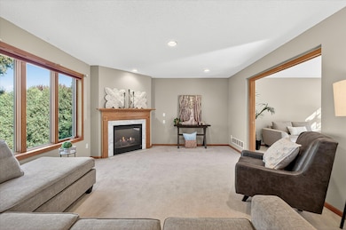 Main floor family room centered nicely in this home.