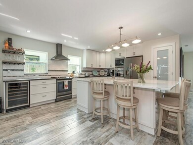 Kitchen with appliances with stainless steel finis