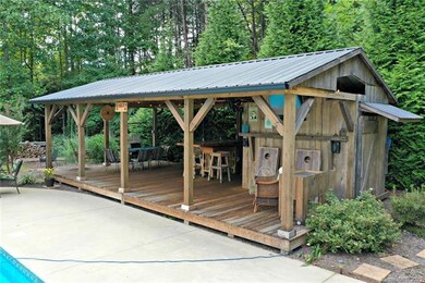 Pool Party Shed with suspended walk up bar