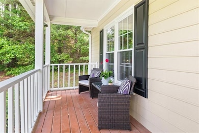 Wooden terrace with a porch
