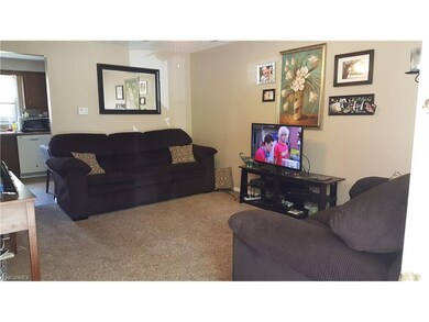 Large living room with new carpeting and ceiling f