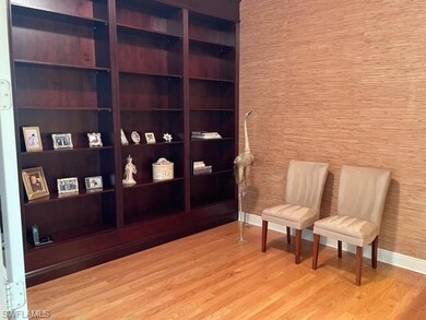 built-in shelves in den