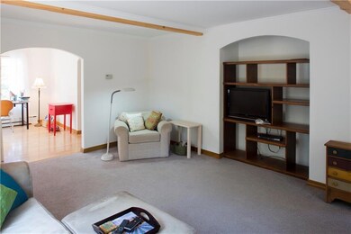 Recessed media closet in living room