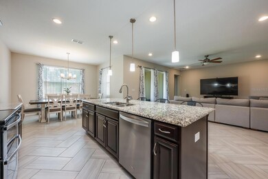 Open kitchen/living.