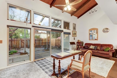 The Great Room has a wall of windows facing east.