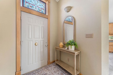 Entry w/ stained glass panel