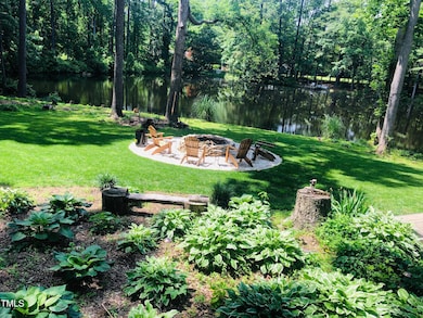 Firepit near pond