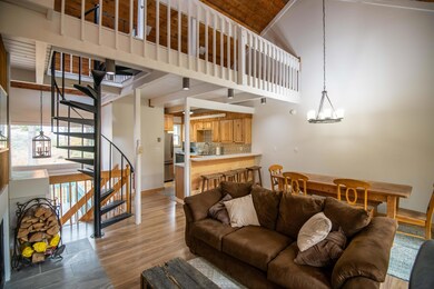 Cathedral ceiling with wood detailing
