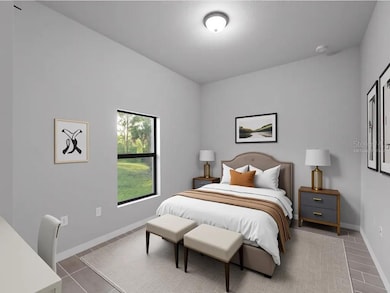 Virtually staged Bedroom