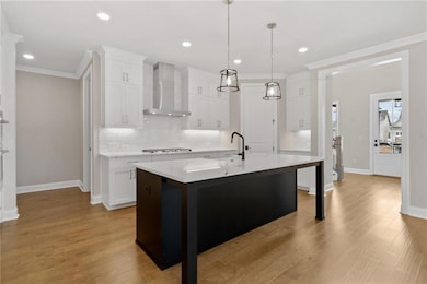 This roomy kitchen is open to the family room and 