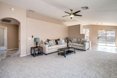 Great Room with Ceiling Fan
