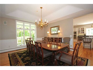 Dining Room. The formal dining room is a wonderful place for holiday gatherings or dinner parties with friends. It features floor to ceiling windows, a lovely tray ceiling and built in wall speakers so you can listen to your favorite music while enjoying a meal.