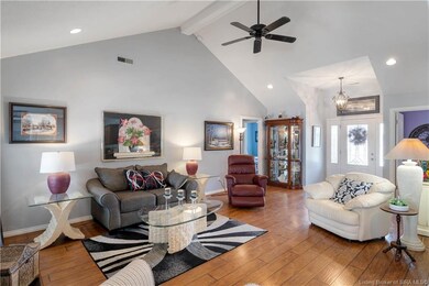 Great room with vaulted ceilings
