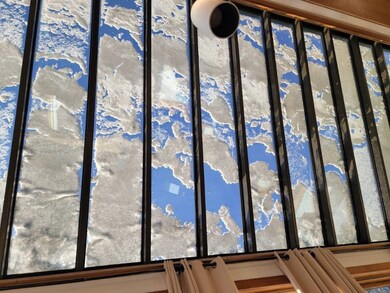 fresh powder melting off the skylights