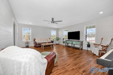 Wood flooring, ceiling fan, recessed lighting, 2