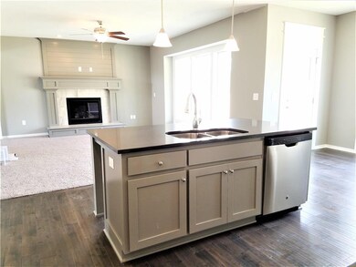 Kitchen Island - view into Great Room. Picture is 