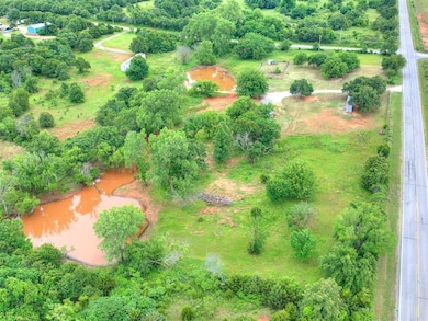 Aerial view of a nearby body of water