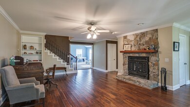 Large living room with a cozy fireplace