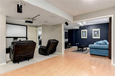 Finished basement with theatre and gaming ares and
