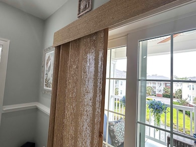 Custom window treatments on sliding glass door