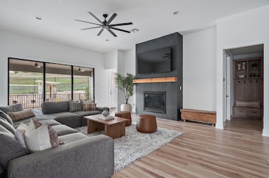 Living area featuring recessed lighting, a ceilin