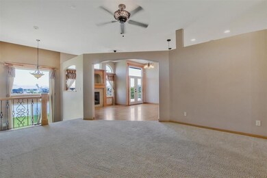 You can see the walk out, the hearth room and part