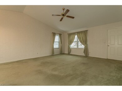 Spacious vaulted living room.