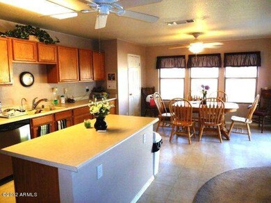 Large kitchen and eating area