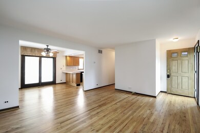 Open concept kitchen, dining, living