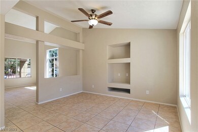 Gathering Room with Ceiling Fan, Vaulted Ceiling,