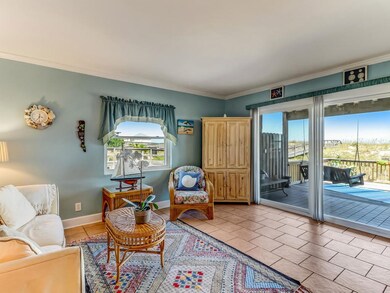 Living room opening to 400 SqFt private deck