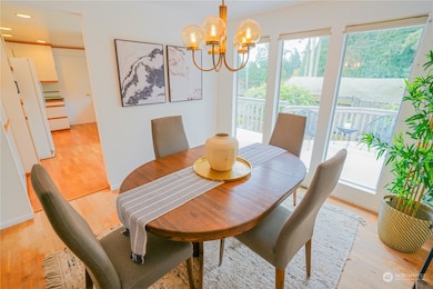 Dining room with an abundance of natural lighting