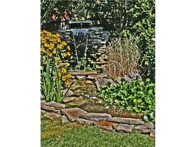 Exterior Back Garden Waterfall (close up)