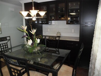 Dining area, granite countertop on built in.