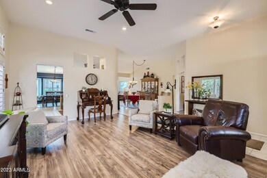 Living Room opens up to Dining Area & then the Arizona Room is beyond that.