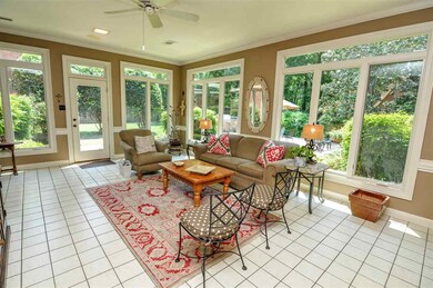 Large windows surrounds the relaxing sunroom for p