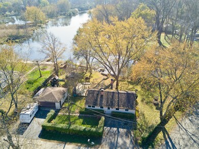 Aerial view of home and channel that leads to the 