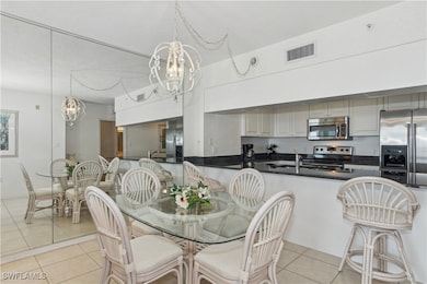 Tiled dining room