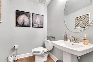 Powder room downstairs for guests.