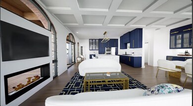 Fireplace and Kitchen