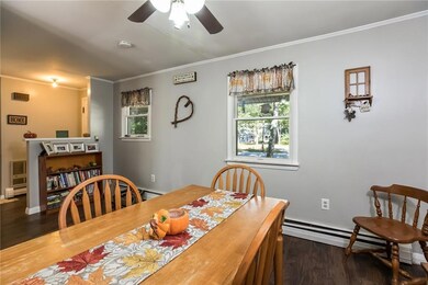 Dining room looking to front entrance.