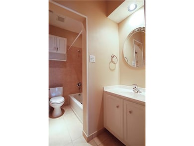 Bathroom with vanity, toilet, tub / shower combin