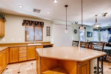 Kitchen open to family room.